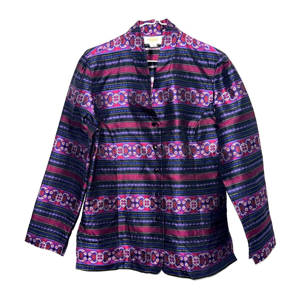 Vintage Talbots Silk Patterned Jacket - 10